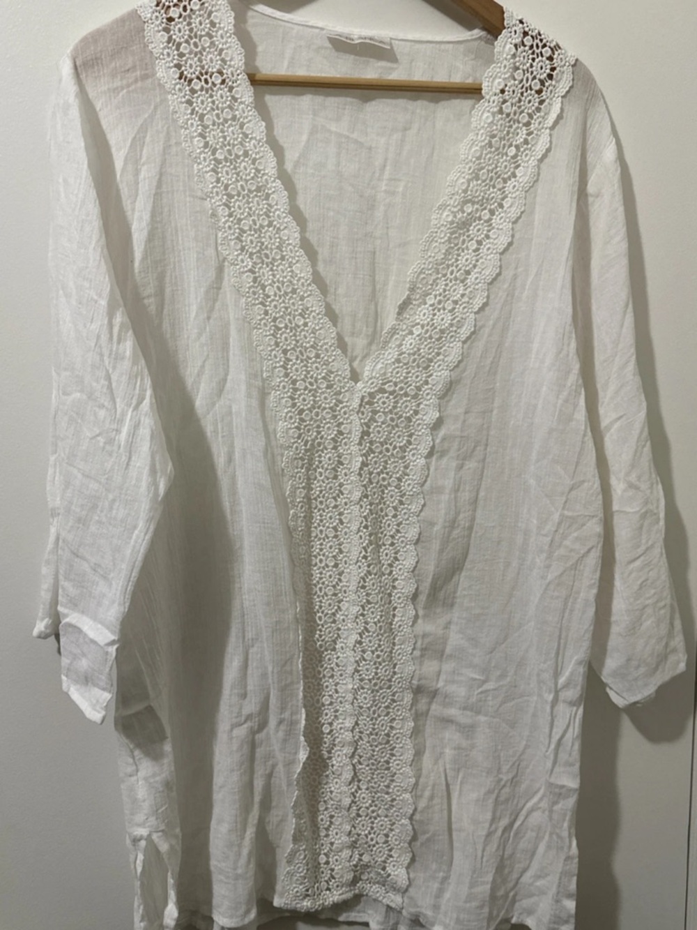 La Blanca White Semi-Sheer Beach Cover-Up size XL